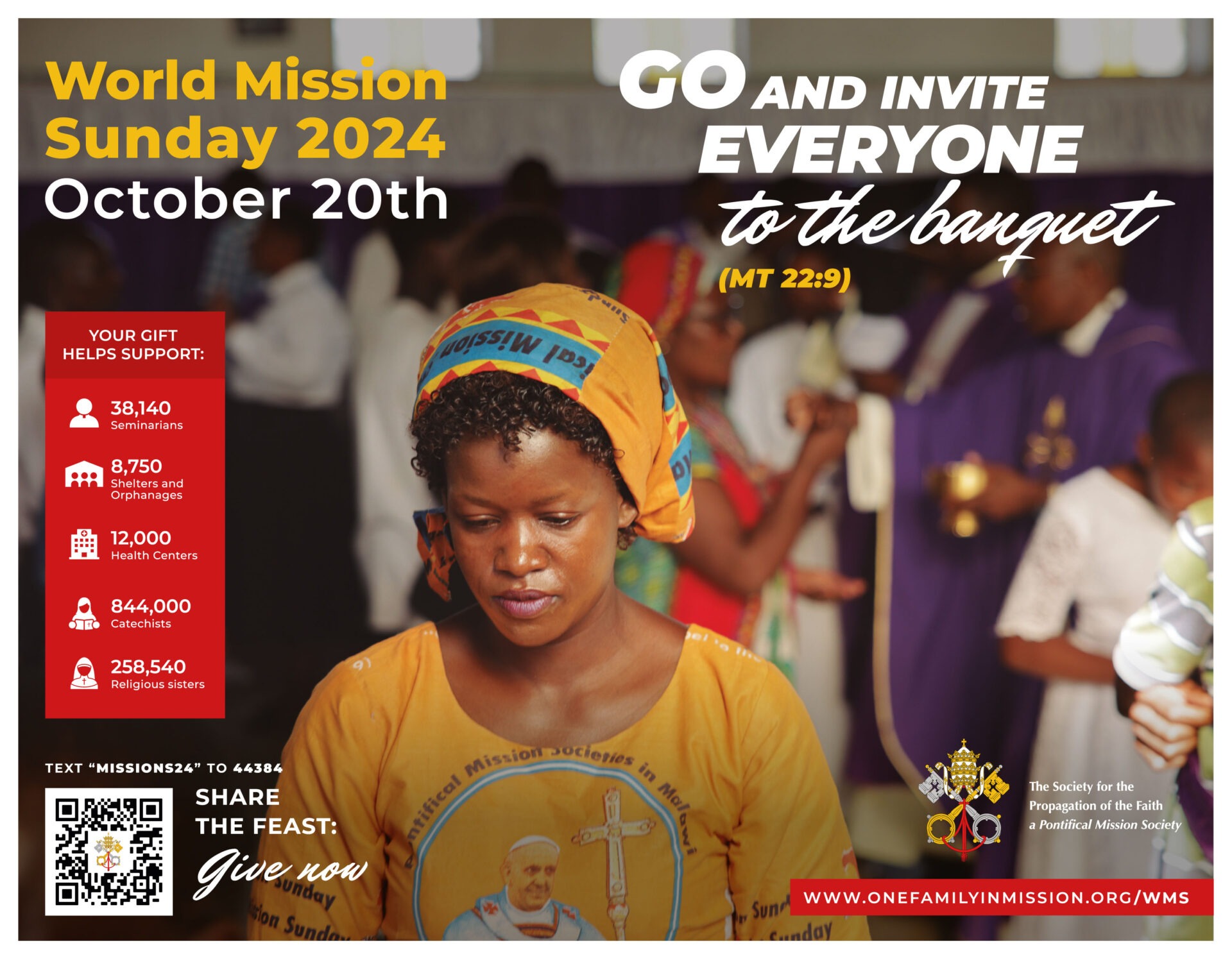Poster World Mission Sunday 2024 - Woman - Curves - 22,58in x 17