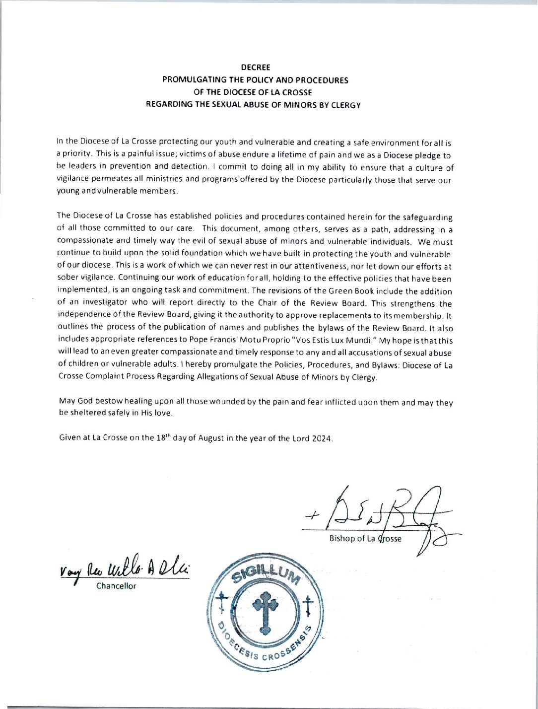 Promulgation Letter Sealed